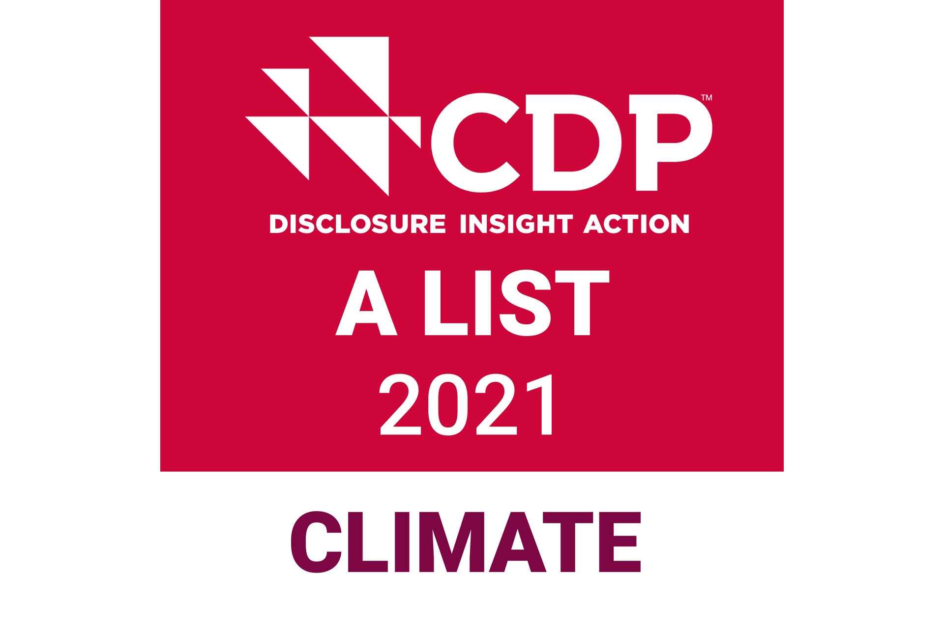 CDP气候A级名单盖章